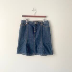Tommy Hilfiger Vintage 100% Cotton Blue Denim Peplum Above Knee Skirt Size‎ 6